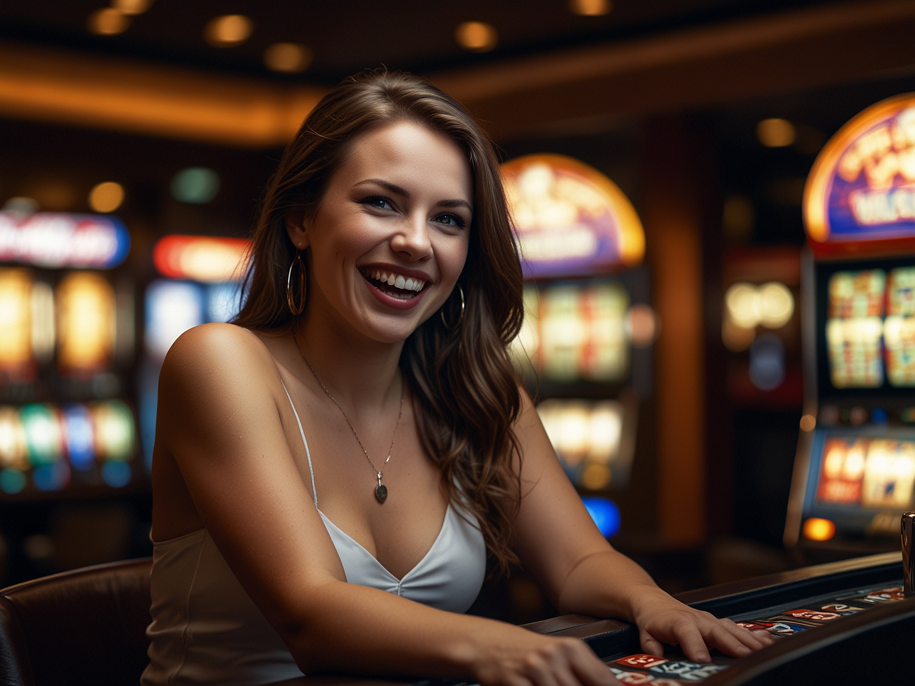 Excited casino player celebrating a win